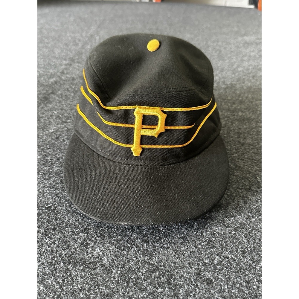 Pittsburgh Pirates Pillbox Hat New Era Size 7 3/4 MLB Black Yellow Stripes
